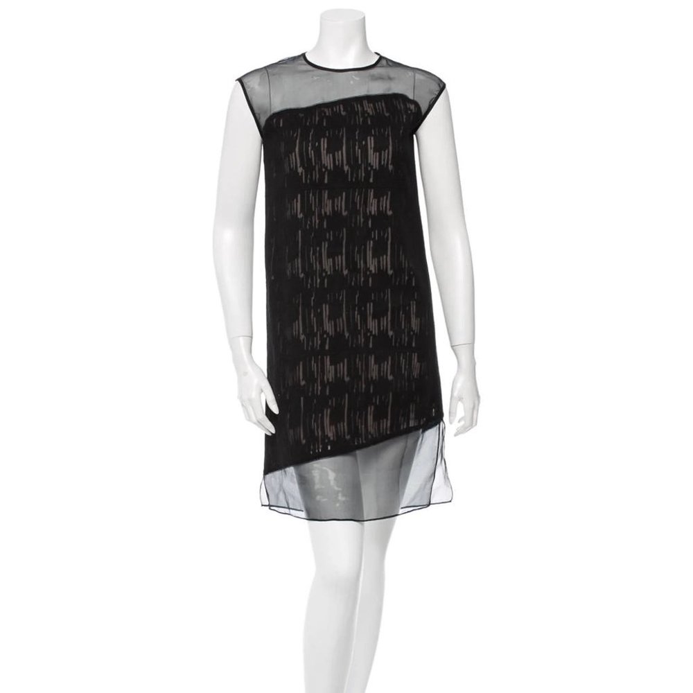 Helmut Lang Black Silk Sleeveless Shift Dress - Size 0 (XS)